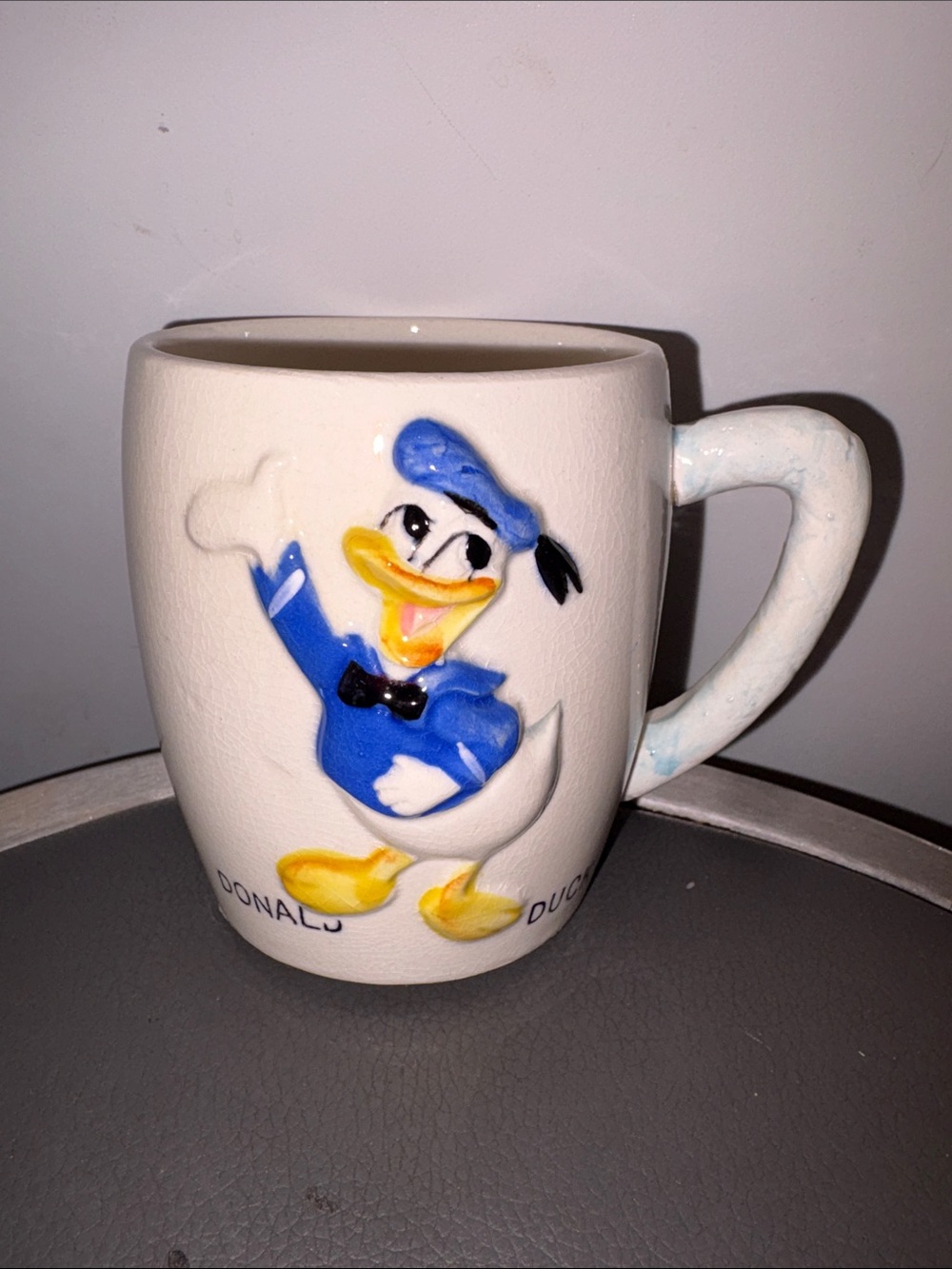 Vintage Disney Donald Duck Ceramic Coffee Mug, 1961, 10 Ounces